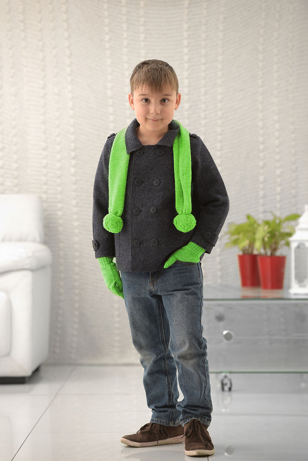 Kid Baby Alpaca Scarf — Green — green baby alpaca by Anntarah Kids