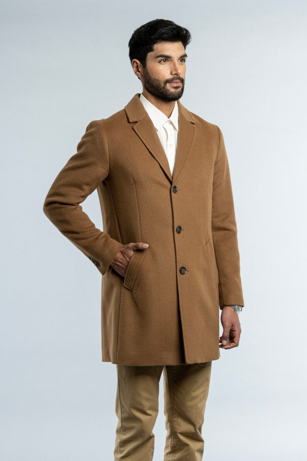 Men's Baby Alpaca Overcoat — Camel — camel baby alpaca by Alpaca Collections