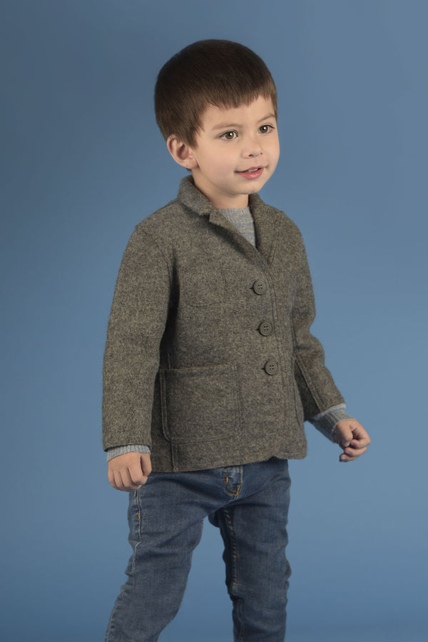 Matias Baby Alpaca Jacket — grey baby alpaca by Anntarah Kids