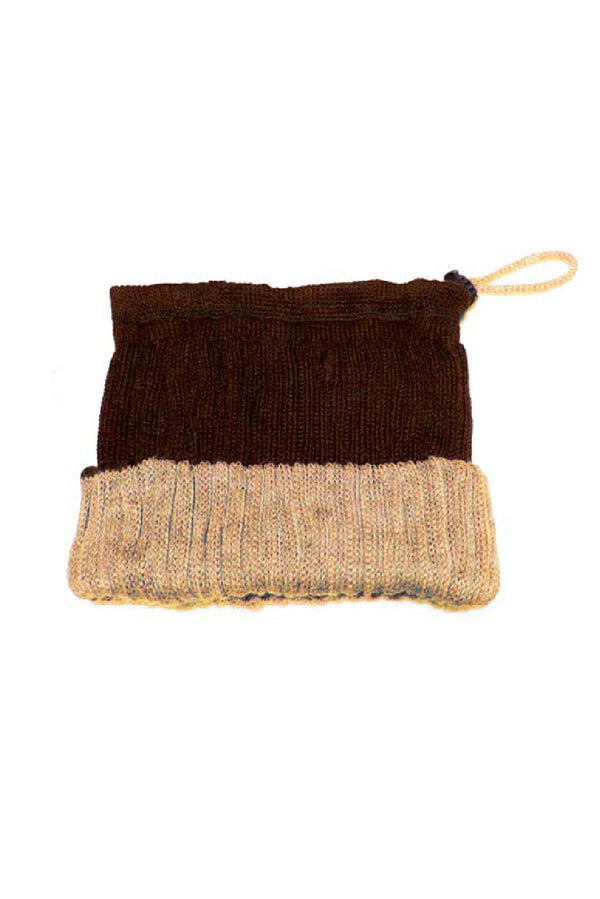 Multi Silk & Baby Alpaca Hat - Reversible — Brown — brown baby alpaca by AlpacaOutlets