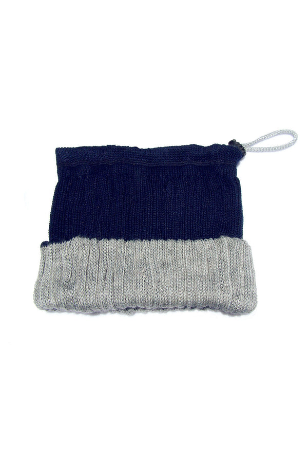 Multi Silk & Baby Alpaca Hat - Reversible — Navy — navy baby alpaca by Andina Outdoors