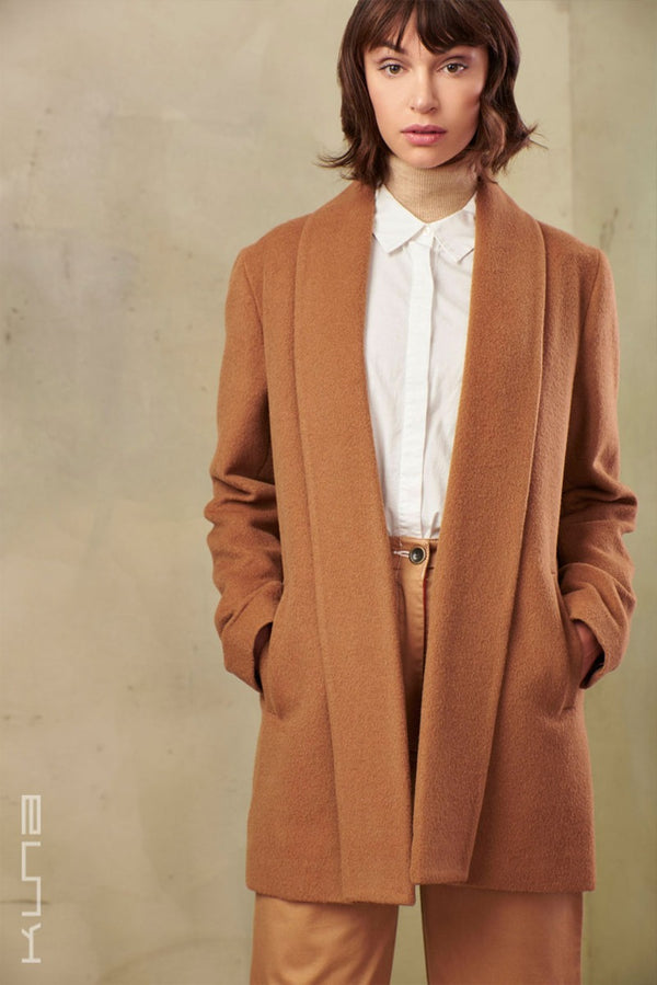 Essential Baby Alpaca Short Swing Coat — Paco — paco baby alpaca by Kuna