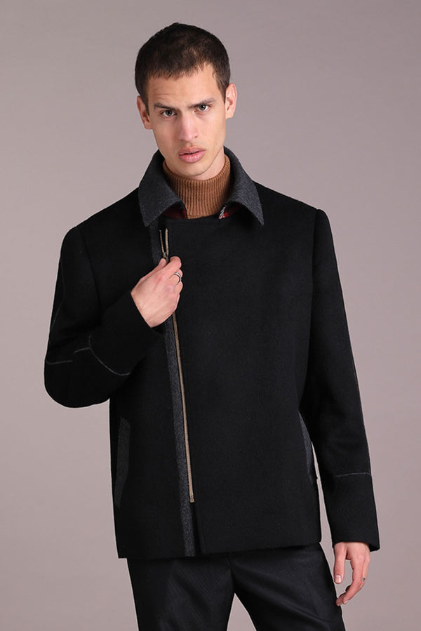 Tom Baby Alpaca Jacket — black grey baby alpaca by Tom Gutie