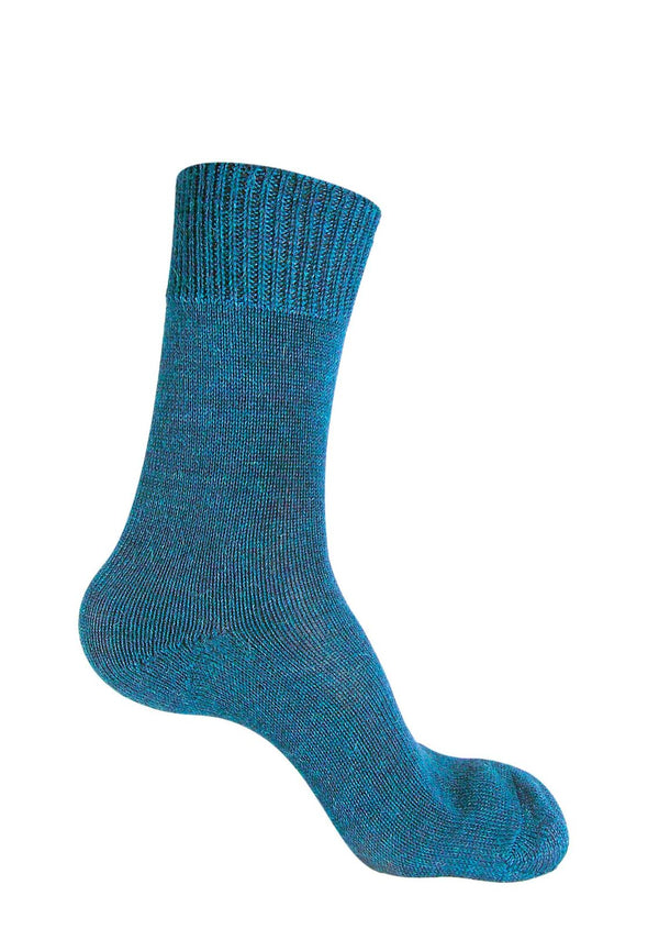 Winter Dress Baby Alpaca Socks — Turquoise — turquoise baby alpaca by Andina Outdoors
