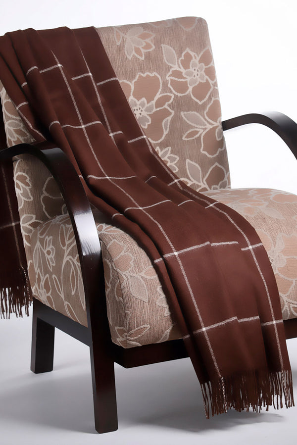 100% Baby Alpaca Windowpane Throw - Dark Brown — dark brown baby alpaca by Alpaca Collections