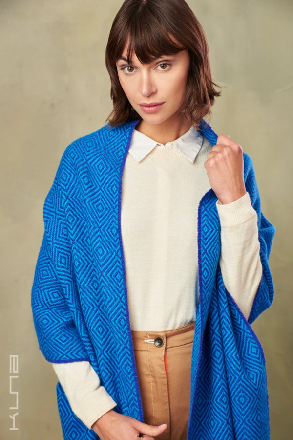 Taika - A Baby Alpaca Wrap/Scarf — blue baby alpaca by Kuna