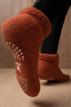 Slipper Alpaca Socks - Orange
