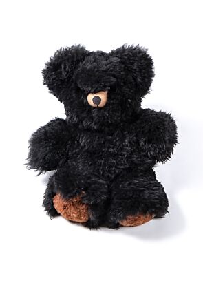 Black Baby Alpaca Fur Teddy Bear - Big