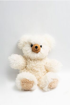 White Baby Alpaca Fur Teddy Bear - Big