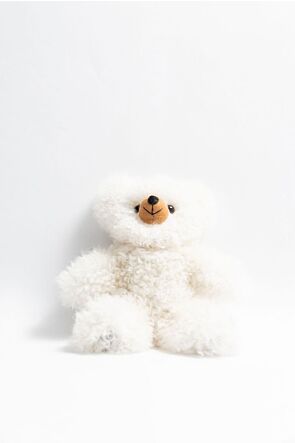 White Baby Alpaca Fur Teddy Bear - Medium