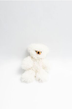 White Baby Alpaca Fur Teddy Bear - Small